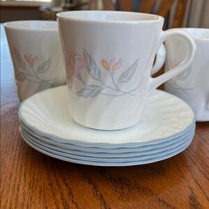 Corelle Pink Trio Cup and Saucer Set